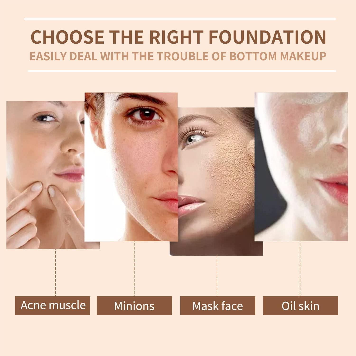 Olauty Mushroom Head Air Cushion CC Cream BB Facial Makeup Foundation Natural Color Concealer Waterproof Isolation Sunscreen Foundation (05 Light Yellow)