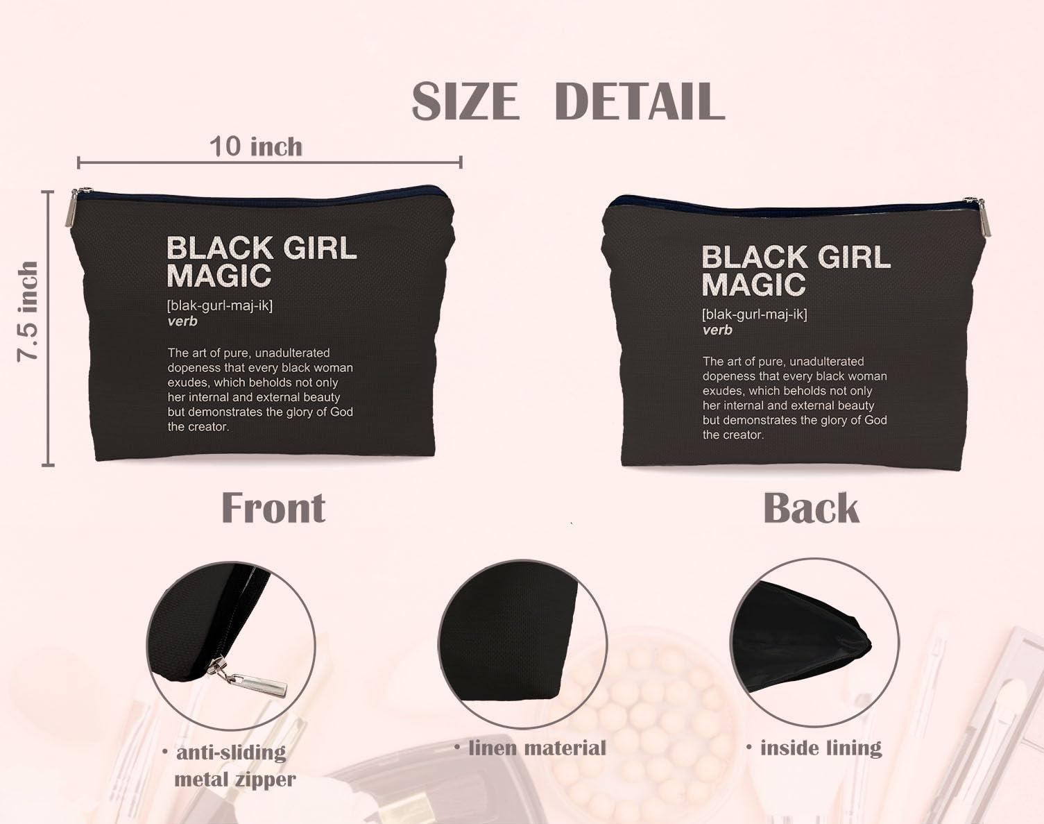 Lacosu Lacosu Black Girl Magic Makeup Bag, Black Girl Magic Gifts, Gifts for Black Woman Girl, African American Gifts, Black Girl Stuff, Small Cosmetic Bag for Purse