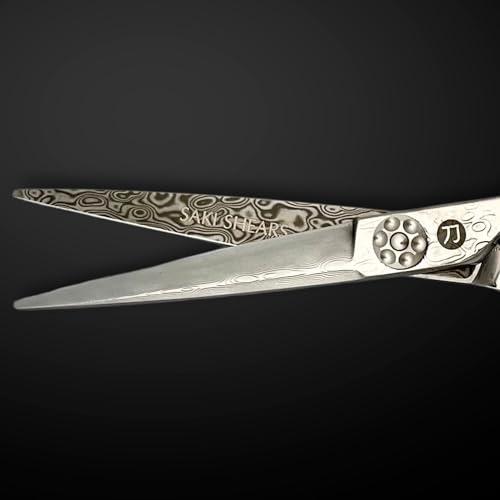 Saki Shears 6 Inch Hair Cutting Shears Made From Damascus Steel - Saki Kanzen - For Professional Haircutting - Wet or Dry Hair