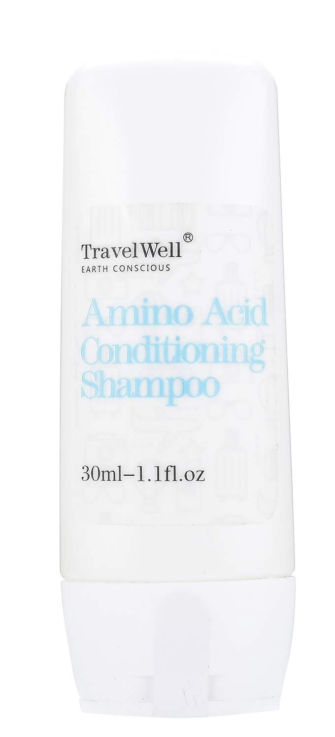 Travelwell Hotel Toiletries Amenities Bulk Individually Wrapped 30ml Shampoo & Conditioner 2 in 1, Round Tissue Pleated 28g Cleaning Travel Soap In Bulk, Comb,Toothbrush Toothpaste, Body Lotion 25 Set