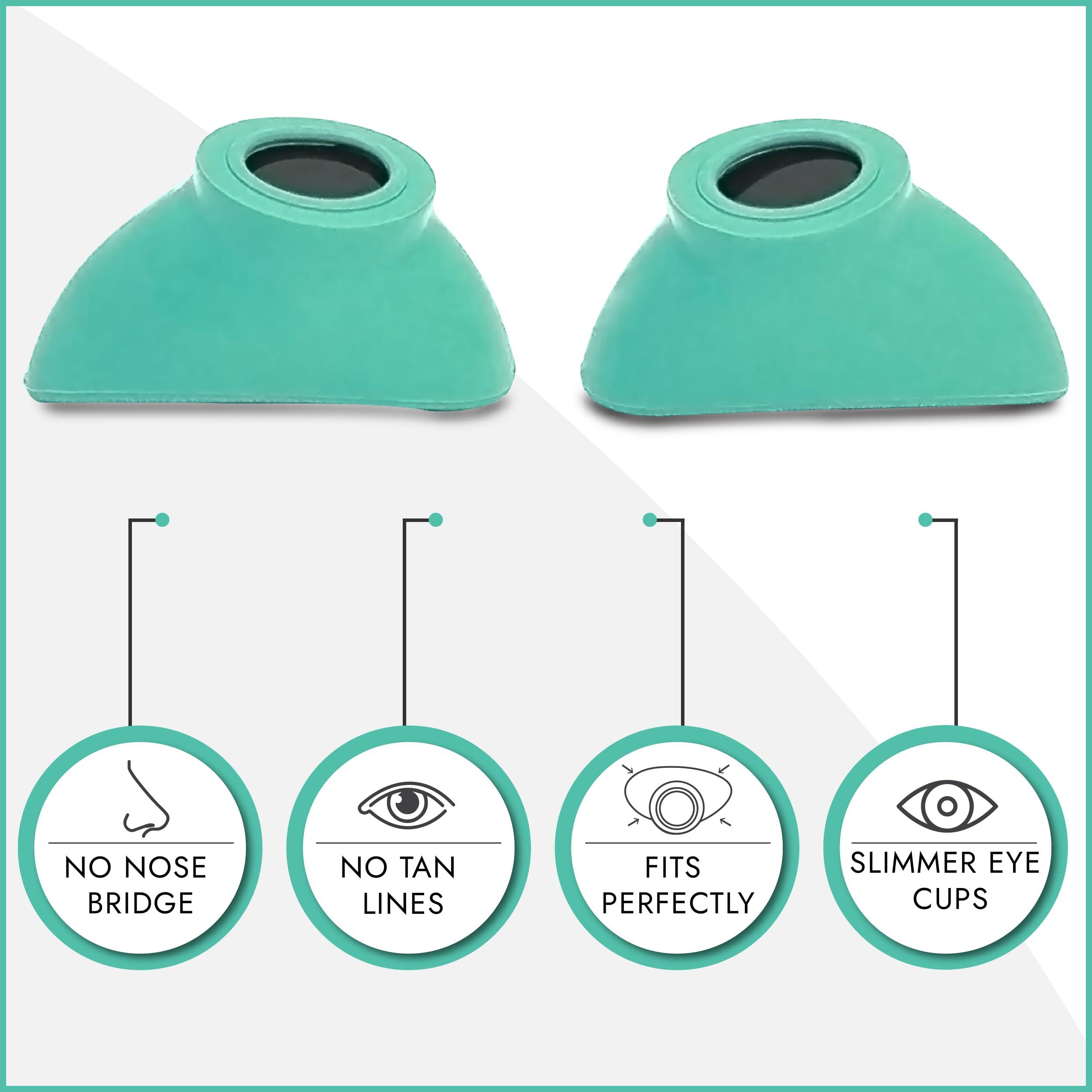 Super Sunnies Super Sunnies Slim Flex UV Eye Protection, FDA Compliant Individual Tanning Goggles Eyeshields (Teal)