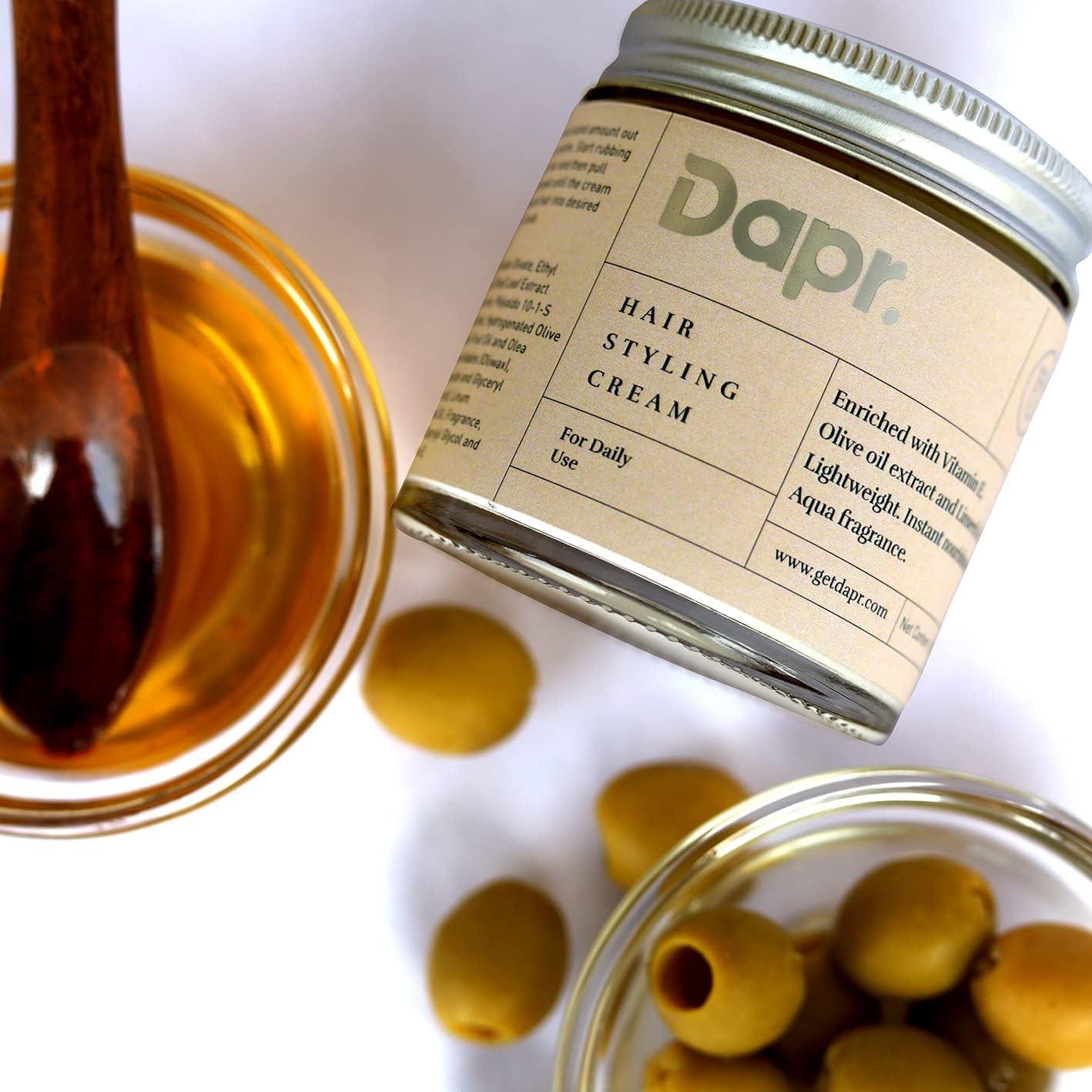 Generic Generic Dapr; Hair Styling Cream (100 grams) for Daily use | Enriched with Olive oil extract and Linseed oil |, Beige