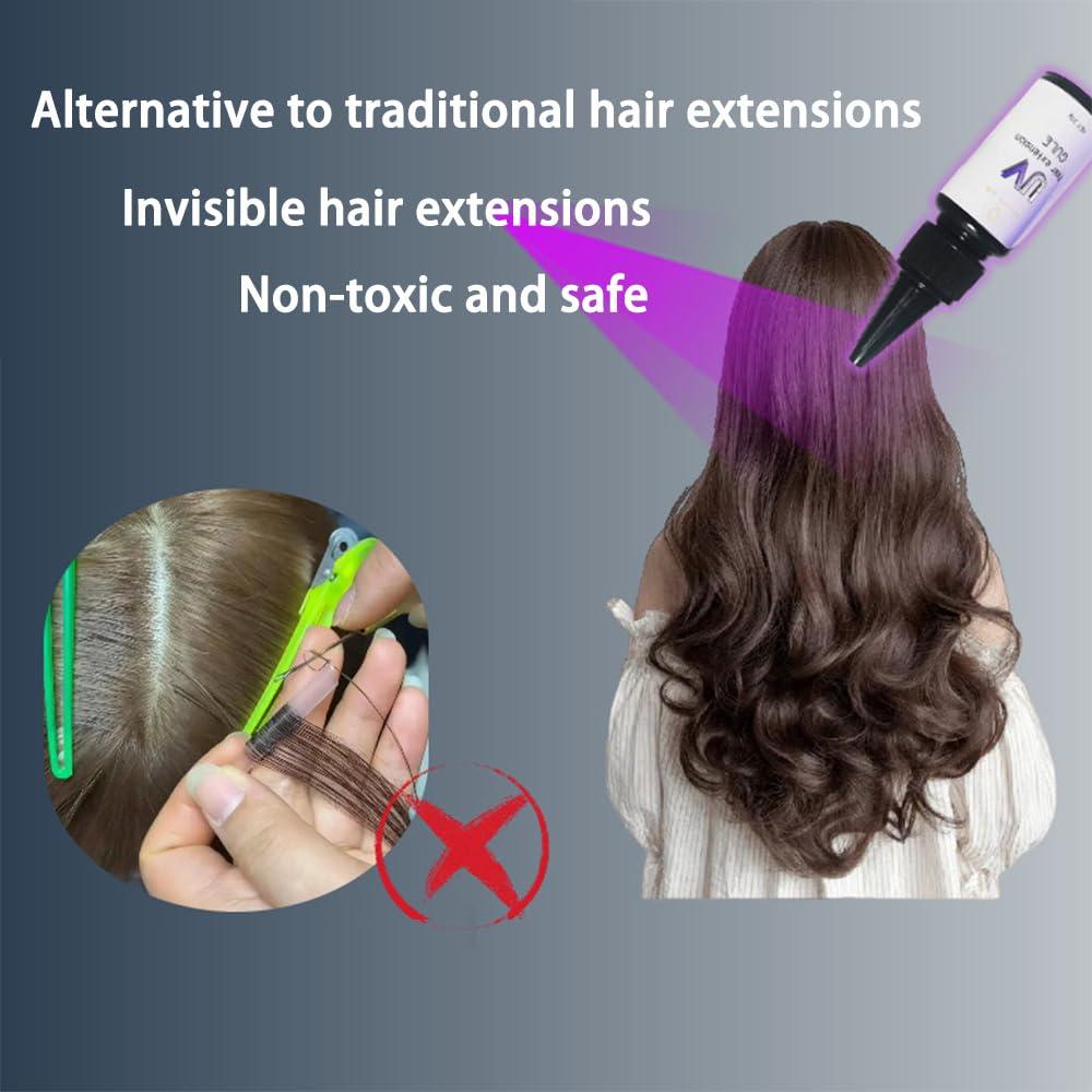 Generic uv Hair Extensions Glue V Light Hair Extensions Glue, UV Hair Extensions GlueUV Glue, Transparent(20g/1 Pack)