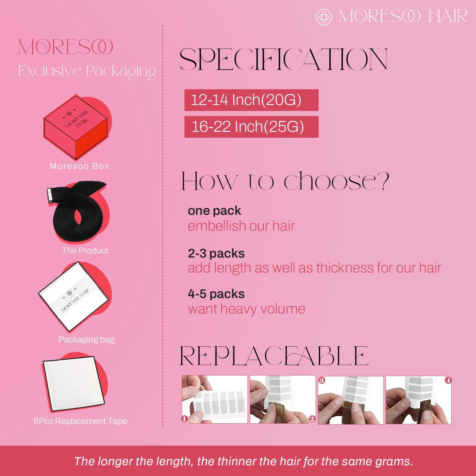 Moresoo Moresoo Purple Tape in Hair Extensions 16 Inch 10Pcs/25G Lavender Purple Hair Extensions for Any Occasion-Wedding,Party,School, No Age Limit