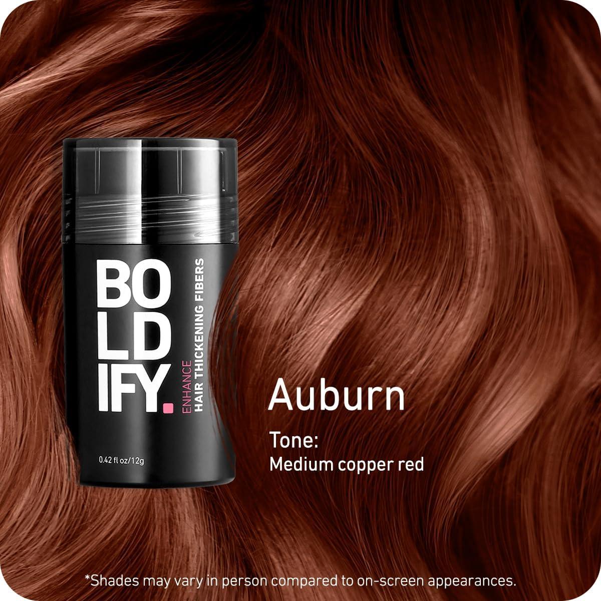 Boldify BOLDIFY Hair Fibers (12g) - Fill In Thinning and Fine Hair for an Instantly Fuller, Thicker Look - 14 Shades for Women & Men - Auburn