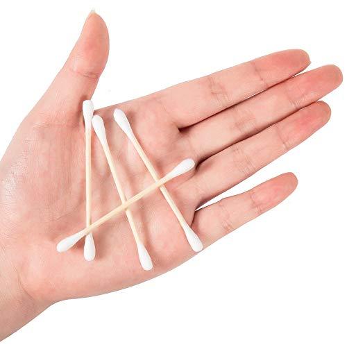 XUMZEE 300ct Cotton Swabs with Strong Bamboo Sticks by Xumzee: 100% Pure Natural Cotton,Biodegradable, Chemical Free Cotton Buds