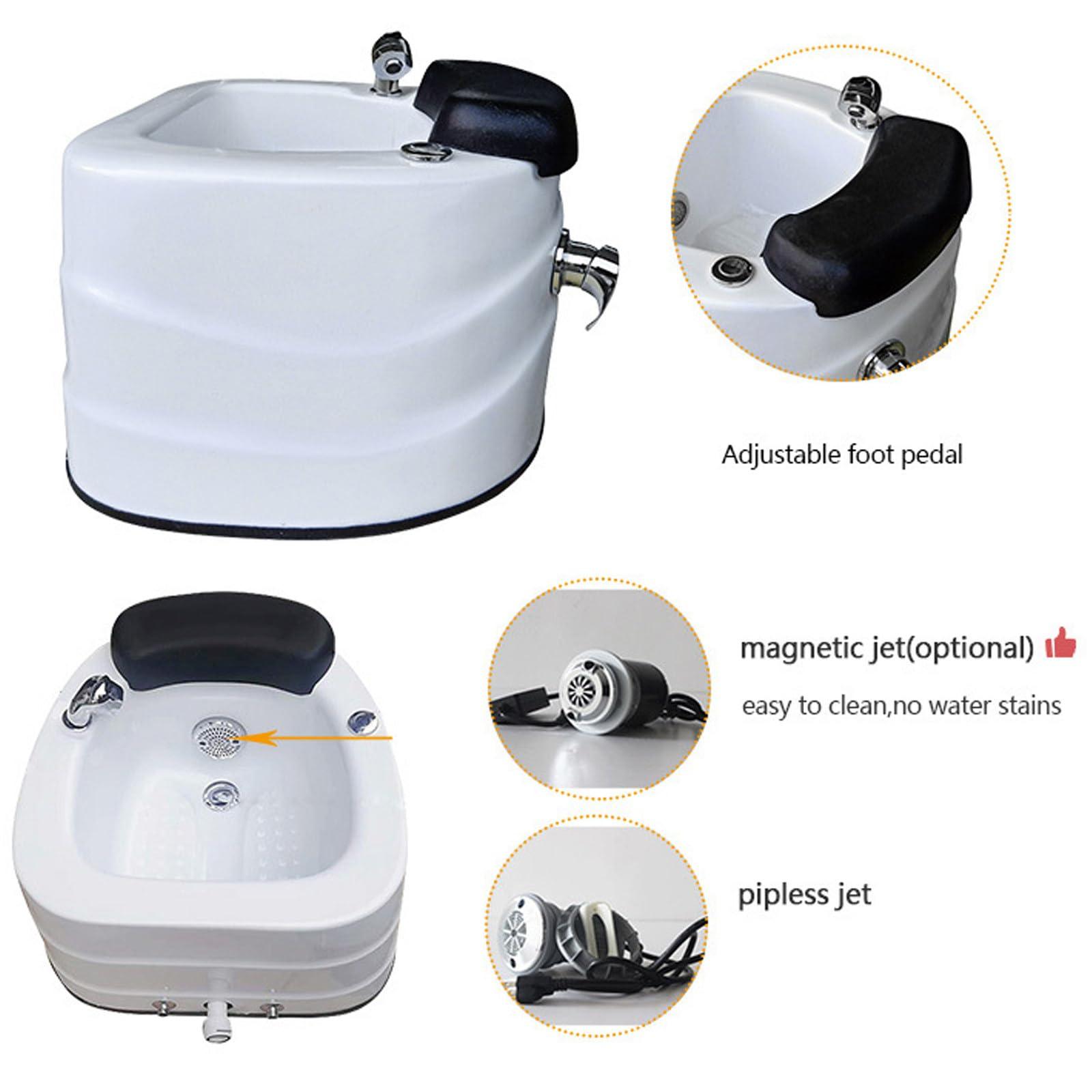 HENGCMM HENGCMM Acrylic Massage Footbath Colorful Lamp Footbath Home Foot Spa Pedicure Bowl Foot Detox Bucket Tub Nail Salon Massage Equipment Colorful Light Surfing Pedicure Bathtub