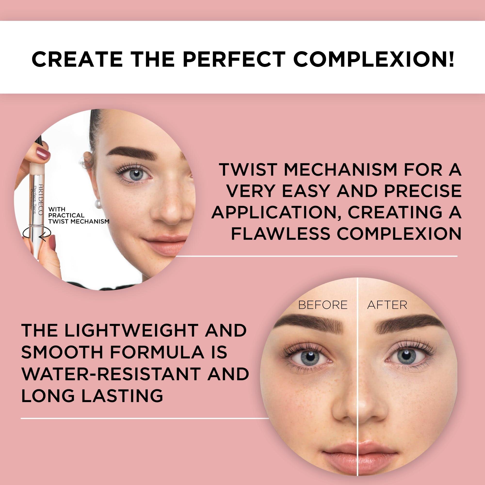 ARTDECO ARTDECO Perfect Teint Concealer - Light Peach N05 - Light-Reflecting Concealer with Brush Applicator - No Signs of Tiredness - Medium Coverage - Water-Resistant - Long Lasting - Makeup - 0.07 Fl Oz