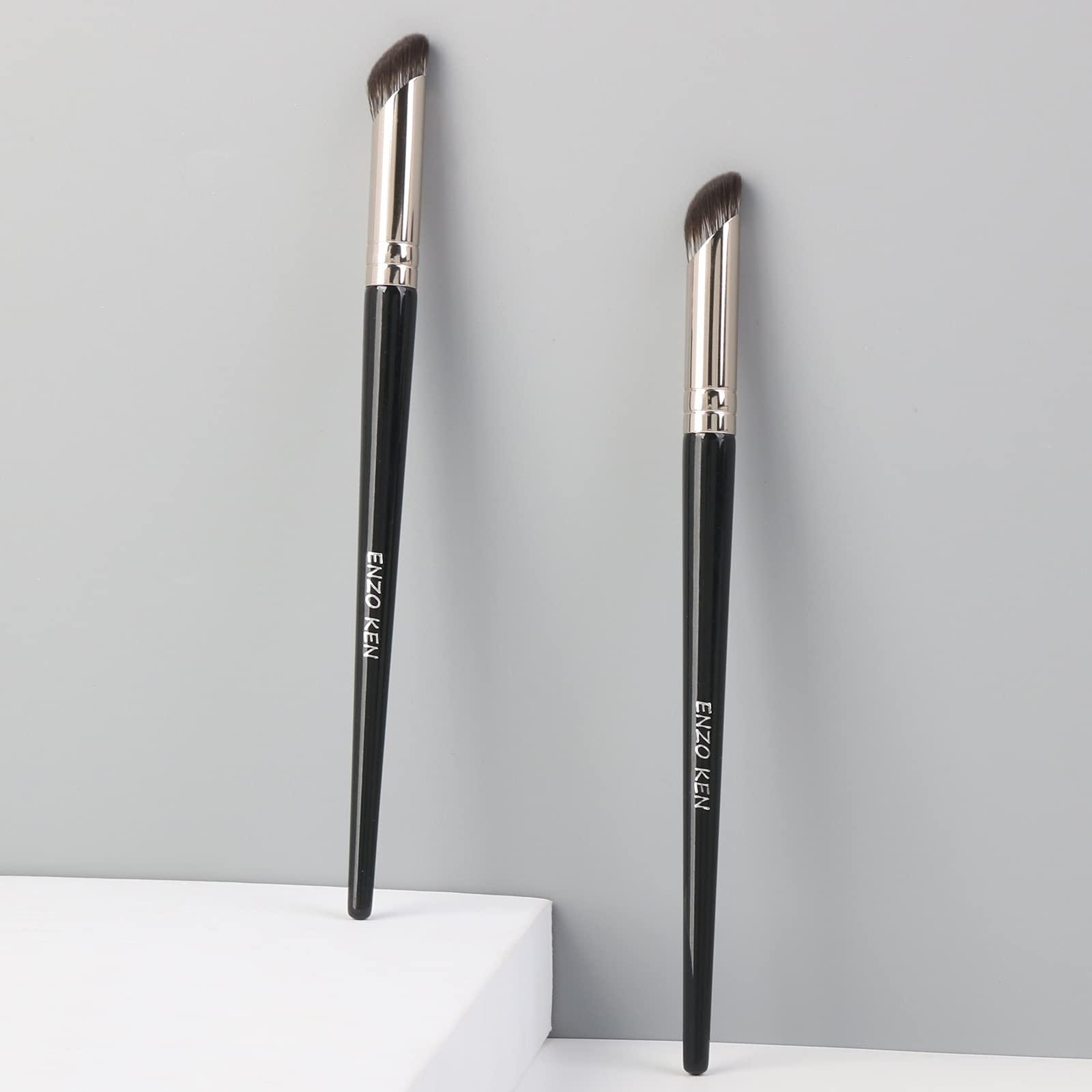 ENZO KEN ENZO KEN Small Nose Contour Brush, Angled Concealer Brush Under Eye, Concealer Brush, Angle Concealer Brush, Small Concealer Brushes, Contour Nose Brush, Concealer Angled Brush - Black, 8M01