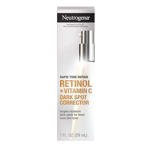 Neutrogena Neutrogena Rapid Tone Repair Retinol + Vitamin C Dark Spot Corrector Face Serum, Daily Anti-Wrinkle Dark Spot Corrector to Brighten & Even Tone, Mineral-Oil & Dye-Free, White, 1 oz