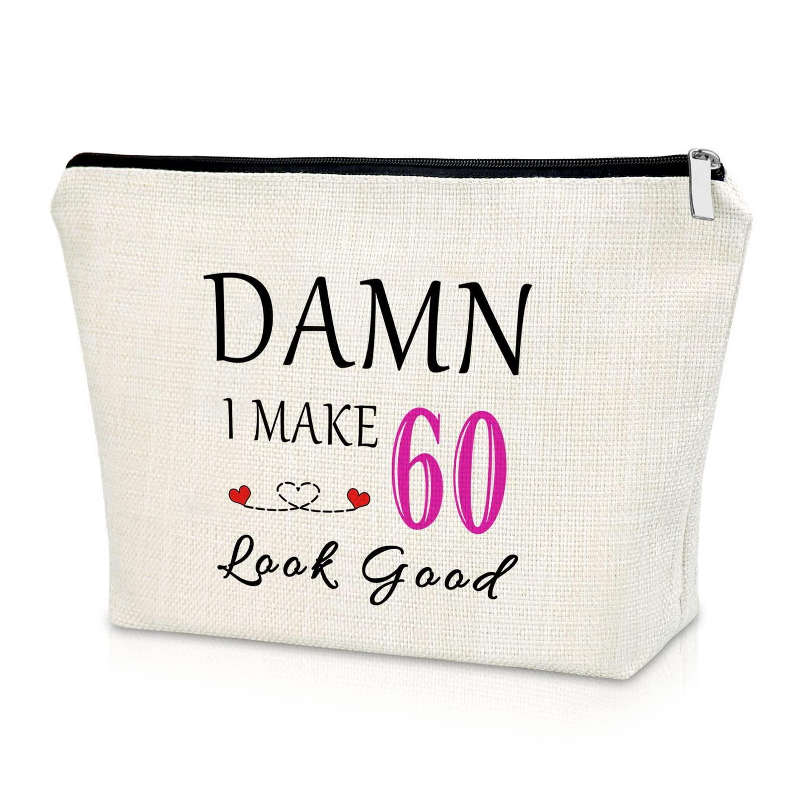 Sazuwu Sazuwu 60th Gifts Idea 60th Birthday Gift for Women Makeup Bag 60 Year Old Birthday Gifts for Grandmother Wife Aunt Cosmetic Bag Happy 60th Birthday Gifts Retirement Mother's Day Gift Christmas Gift