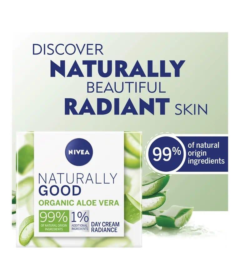 NIVEA NIVEA NATURALLY GOOD Cream Day Care Radiance Aloe Vera 50ml 1.69 Fl Oz
