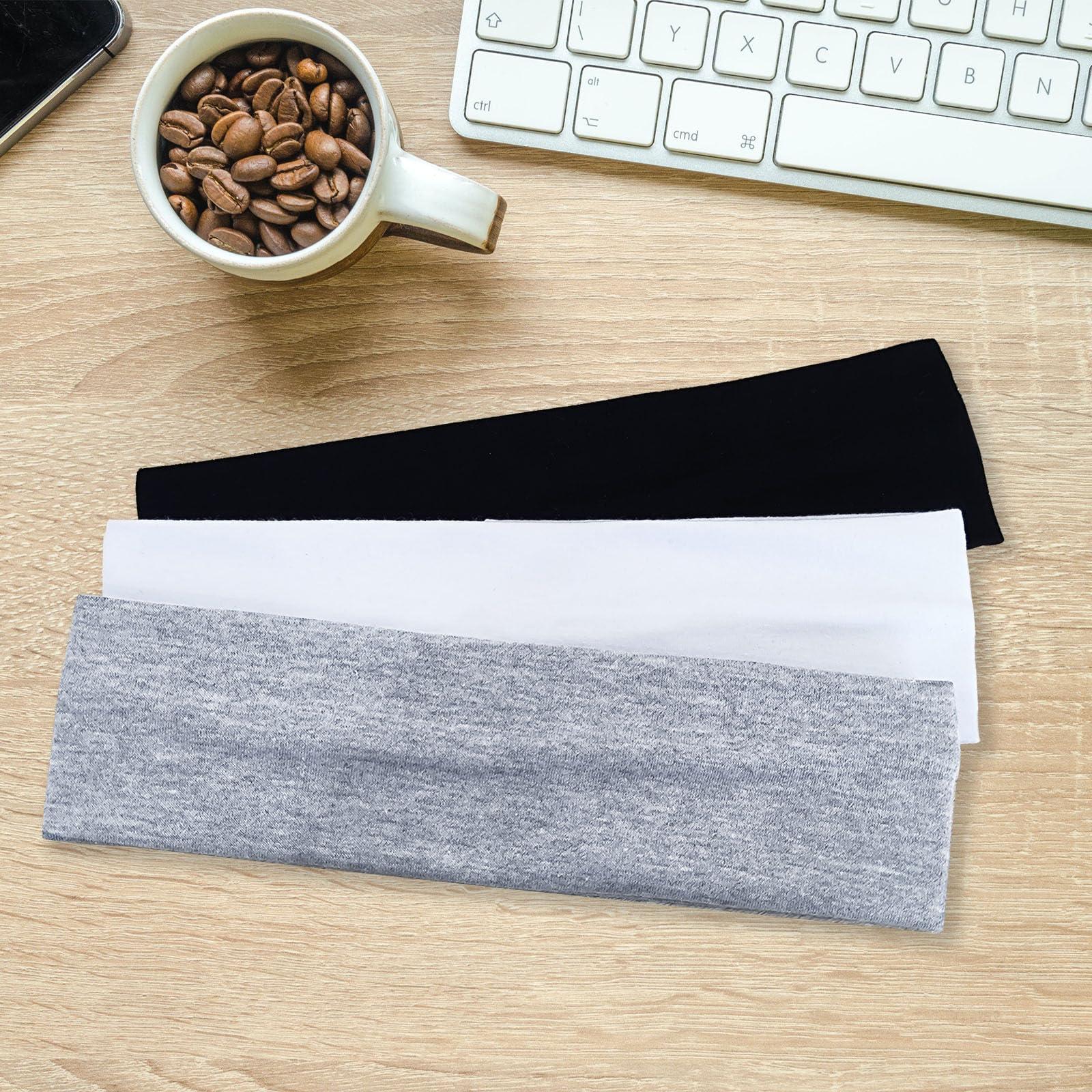 Fecawd Fecawd 3PCS Headbands for Women Non Slip Elastic Sweat Hairbands Fashion Sports Hair Bands Soft Cloth Fabric Stretchy Headband for Workout Yoga Running