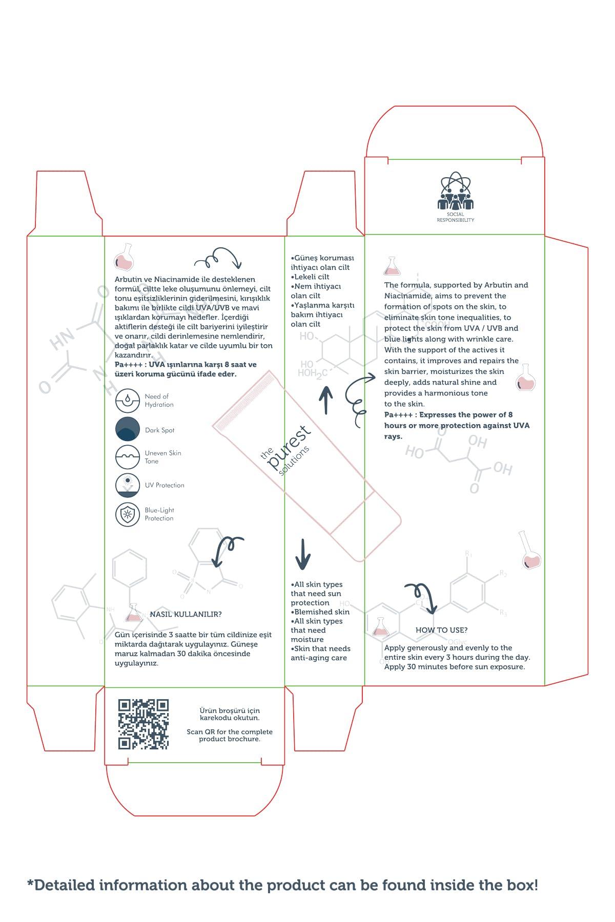 The Purest Solutions The Purest Solutions Blemish Defense (UV Shield with Antioxidant Protection SPF 50+) - 8h UVA Protection, Arbutin & Niacinamide for Skin Tone Harmonization and Moisturizers - Vegan (50 ml)