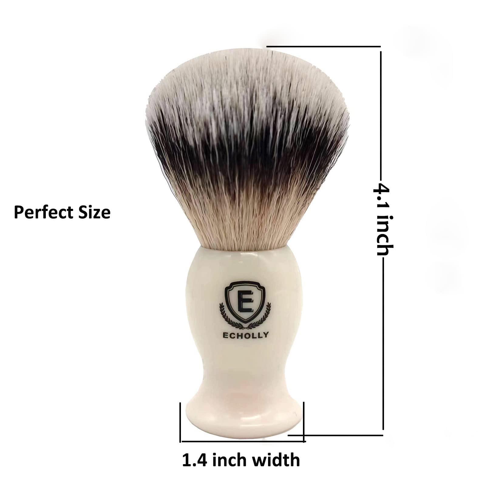 ECHOLLY Premium Shaving Brushes for men by Echolly-NO Shedding Bristle Shave Brushes for Men-Smooth Acrylic Handle Legacy Shave Brush-Rich and Fast Lather Shaving Cream Brush Dad Gifts for Fathers Day