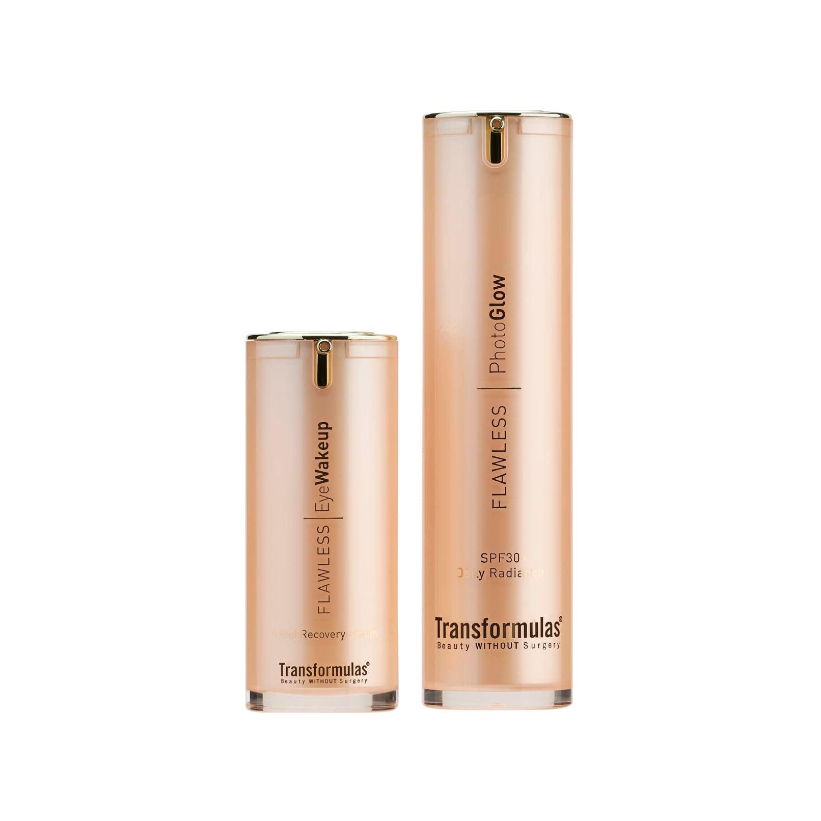 Transformulas Transformulas Flawless PhotoGlow 50ml & Eye Wake Up Rapid Recovery 17.5ml 15 Day Result Set, Reduces Puffiness and Dark Circles, Daily Use