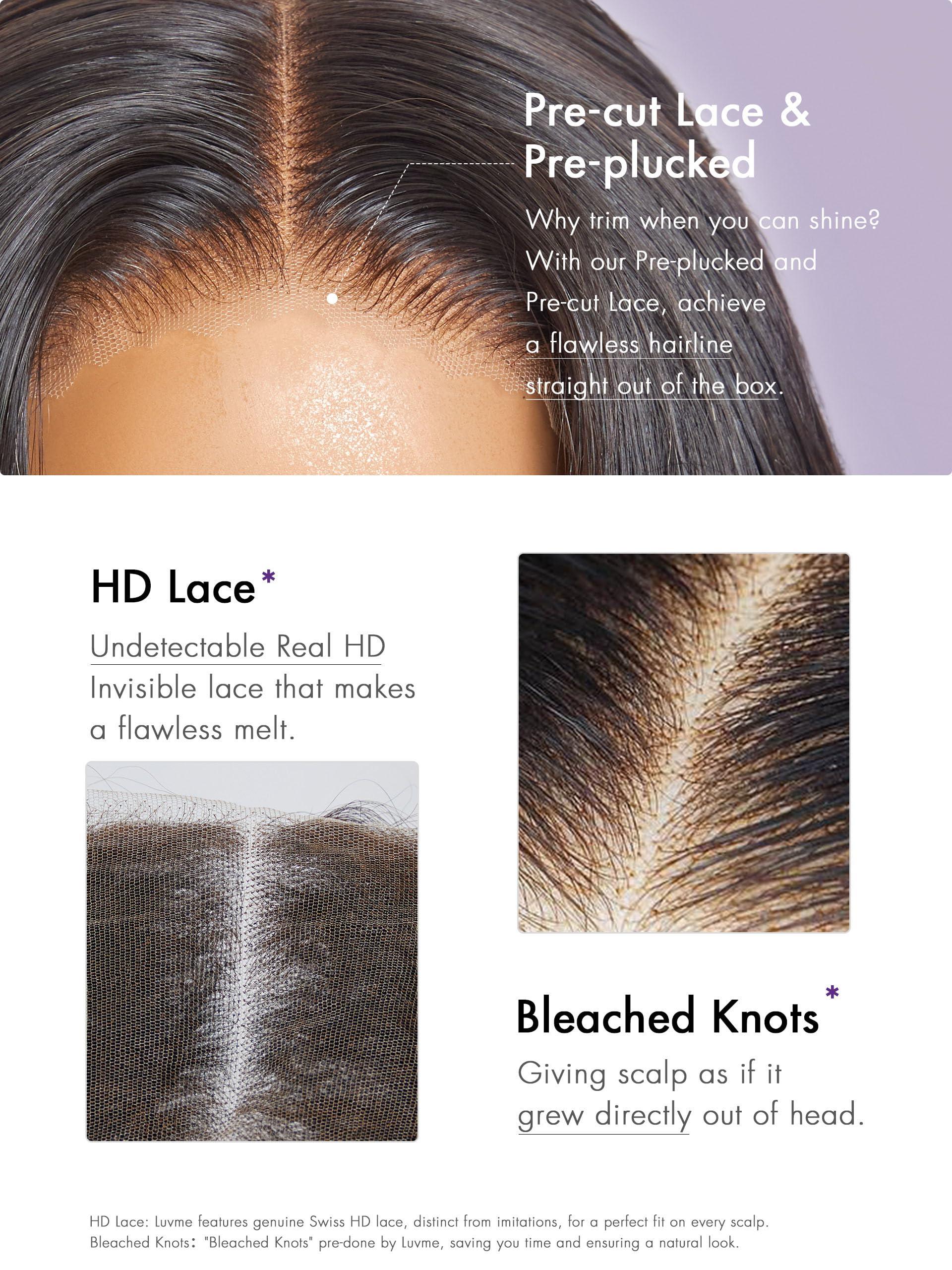 LUVME HAIR LUVME HAIR 16\" Gorgeous Loose Wave Lace Front Wigs Human Hair, Undetectable 5x5 HD Lace Closure Wigs Human Hair Bleached Knots Glueless Wigs Human Hair Pre Plucked Pre Cut 180 Density