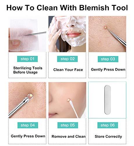 Pinkiou Pinkiou Blackhead Removers Comedone Pimple Popper Tool Acne Extractors Blemish Remover Ingrown Hair Tweezers Removal Kit Whitehead Remover Zit Treatment Skincare Tools for Face Nose, 8-in-1