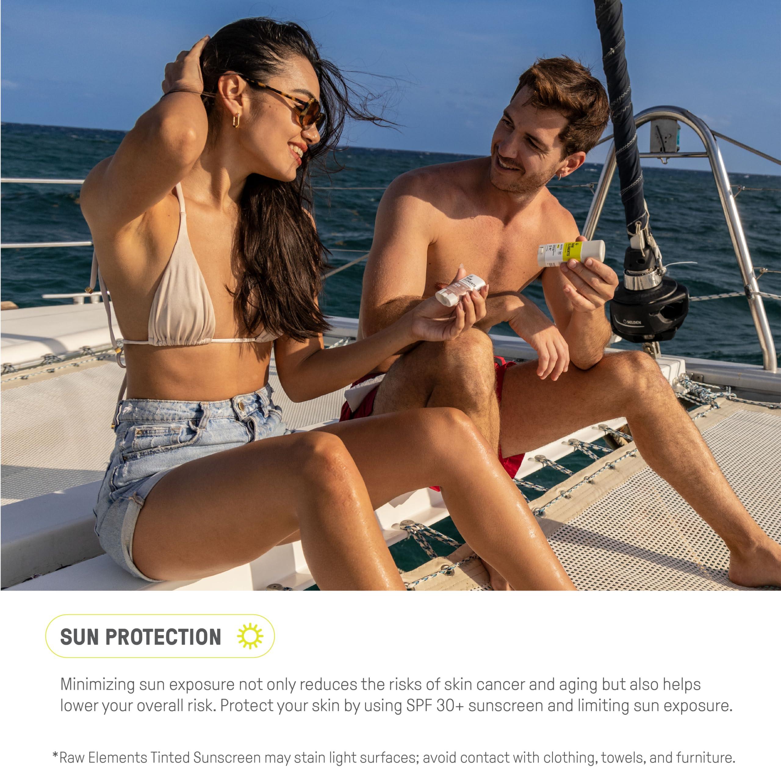 RAW ELEMENTS Raw Element Ultra-Moisturizing Face Tint Sunscreen, SPF 30+, Non Toxic Mineral Face Cream, Non Nano Zinc Oxide, Reef Friendly, Safe for All Ages, 0.5 oz, Bronze, Pack of 1