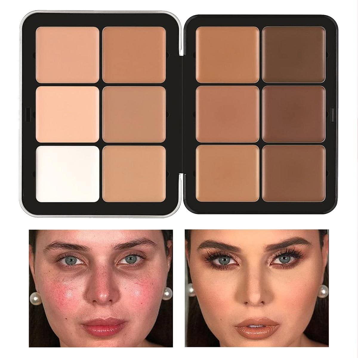 Kteubro 12 Color Concealer Palette Correcting Concealer Cream 12 Color Concealer Foundation Palette,Long-Wearing Full Coverage Makeup