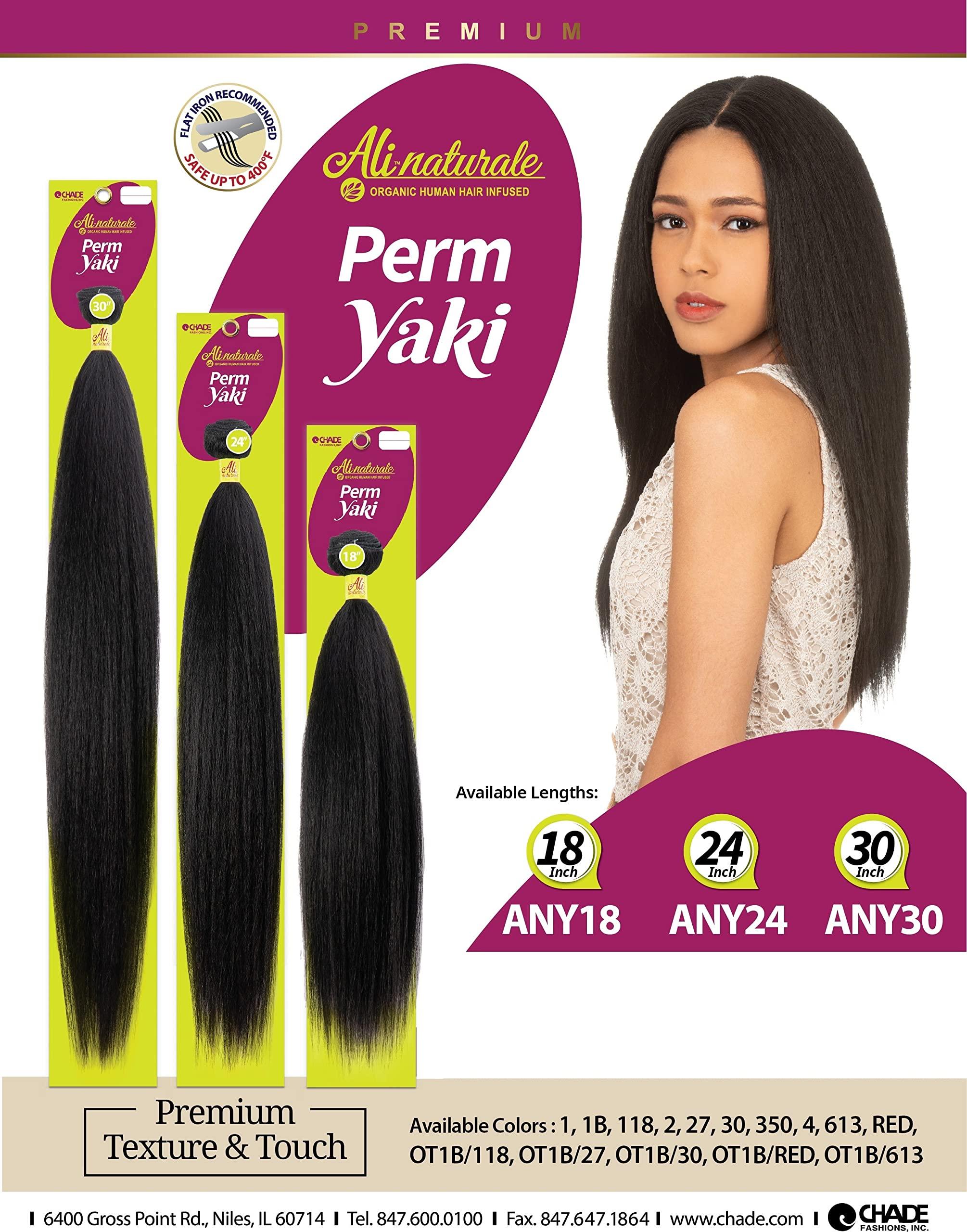Chade Fashions Inc Chade Fashions Ali-naturale Perm Yaki High Heat Synthetic Hair Flat Style Loose Ends - ANY30" (1B)