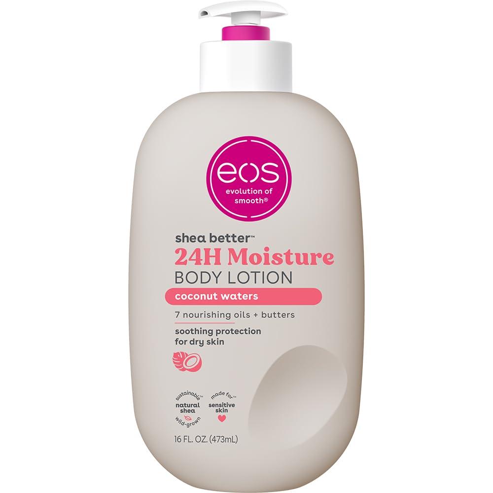eos eos Shea Better Body Lotion- Coconut Waters, 24-Hour Moisture Skin Care, Lightweight & Non-Greasy, Made with Natural Shea, Vegan, 16 fl oz
