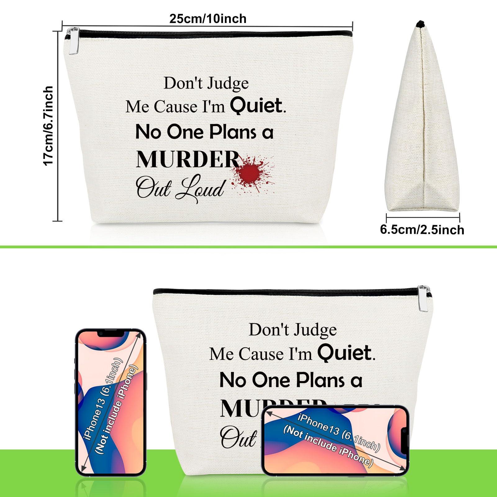 Gevody Gevody Funny True Crime Gifts Serial Killer Makeup Bag True Crime Podcast Lover Gifts for Woman Best Friend Junkie Horror Fans Sister Cosmetic Bag Christmas Halloween Birthday Present Travel Pouch