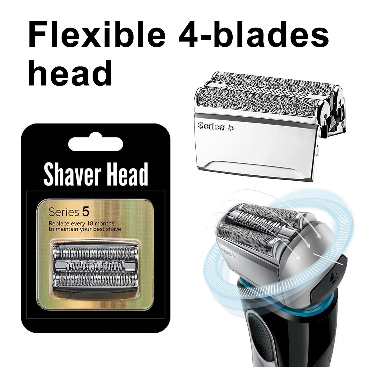 TRAH 52S Series 5 Electric Shaver Replacement Head Compatible with Braun Series 5 Foil Shaver Replacement Heads 5090/5190cc, 5040/5140s, 5030s, 5147s, 5145s, 5195cc, 5197cc