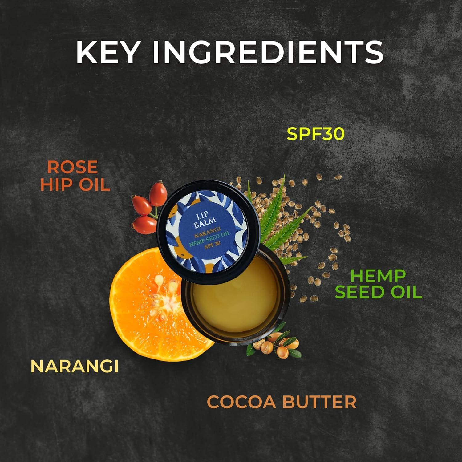 SHIVEEX STORE Natural Lip Balm For Men & Women I 24 Hrs Lip Moisturizer For Dry And Chapped Lips I Non-sticky | Lip Balm With SPF | Enriched with Cocoa Butter, Narangi & Hemp Seed Oil | SPF 30I 5gm