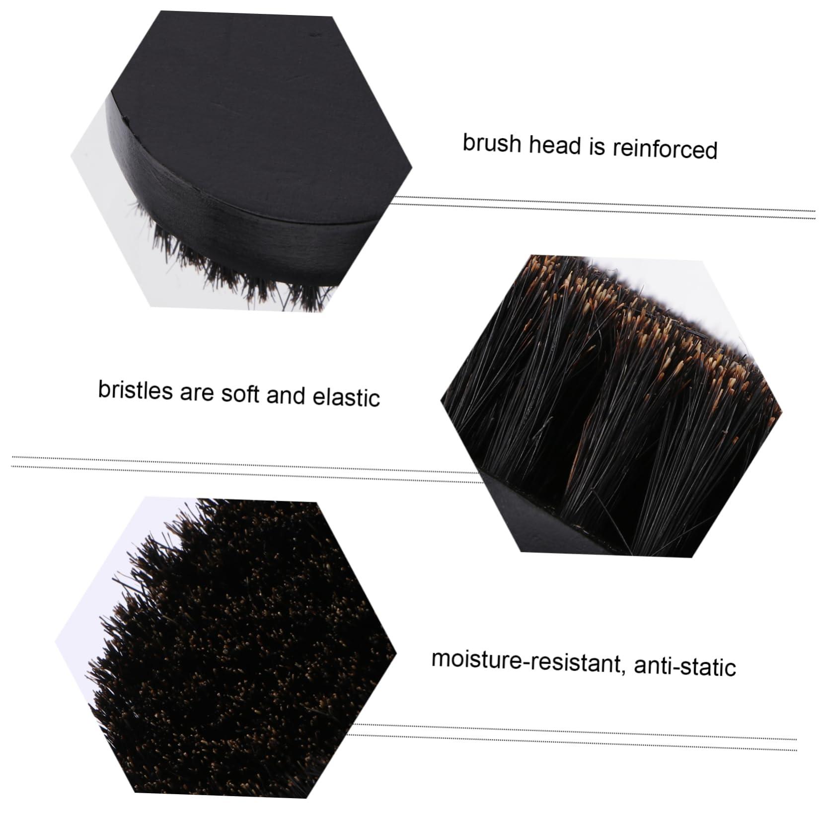 FOYTOKI FOYTOKI 1pc Pig Bristle Beard Brush Mustache Trimming Scissors Pro Brush Hair Salon Tool Bristles Brush Beard Growth Brush Man Beard Care Tool Boar Bristles Beard Brush Black Bristle Hair