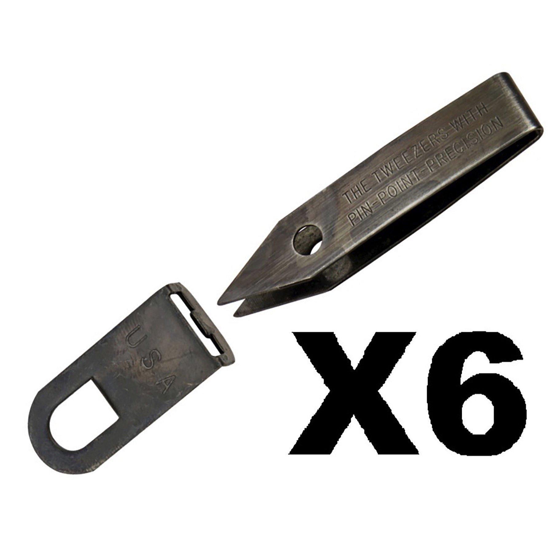 Sliver Gripper Uncle Bill's Sliver Gripper Tweezers Black Oxide Steel w/ Keychain Clip (6-Pack)