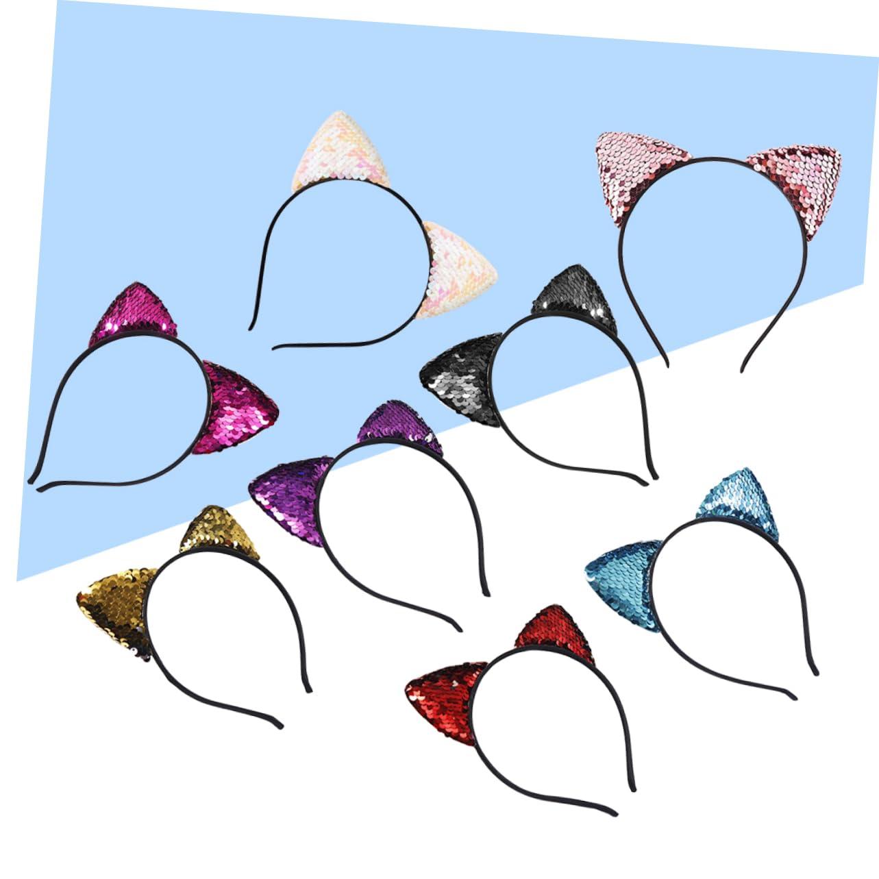 Ipetboom Ipetboom Cat Ears Headband Women's Hair Band Glittery Metal Hoops for Parties Daily Wear