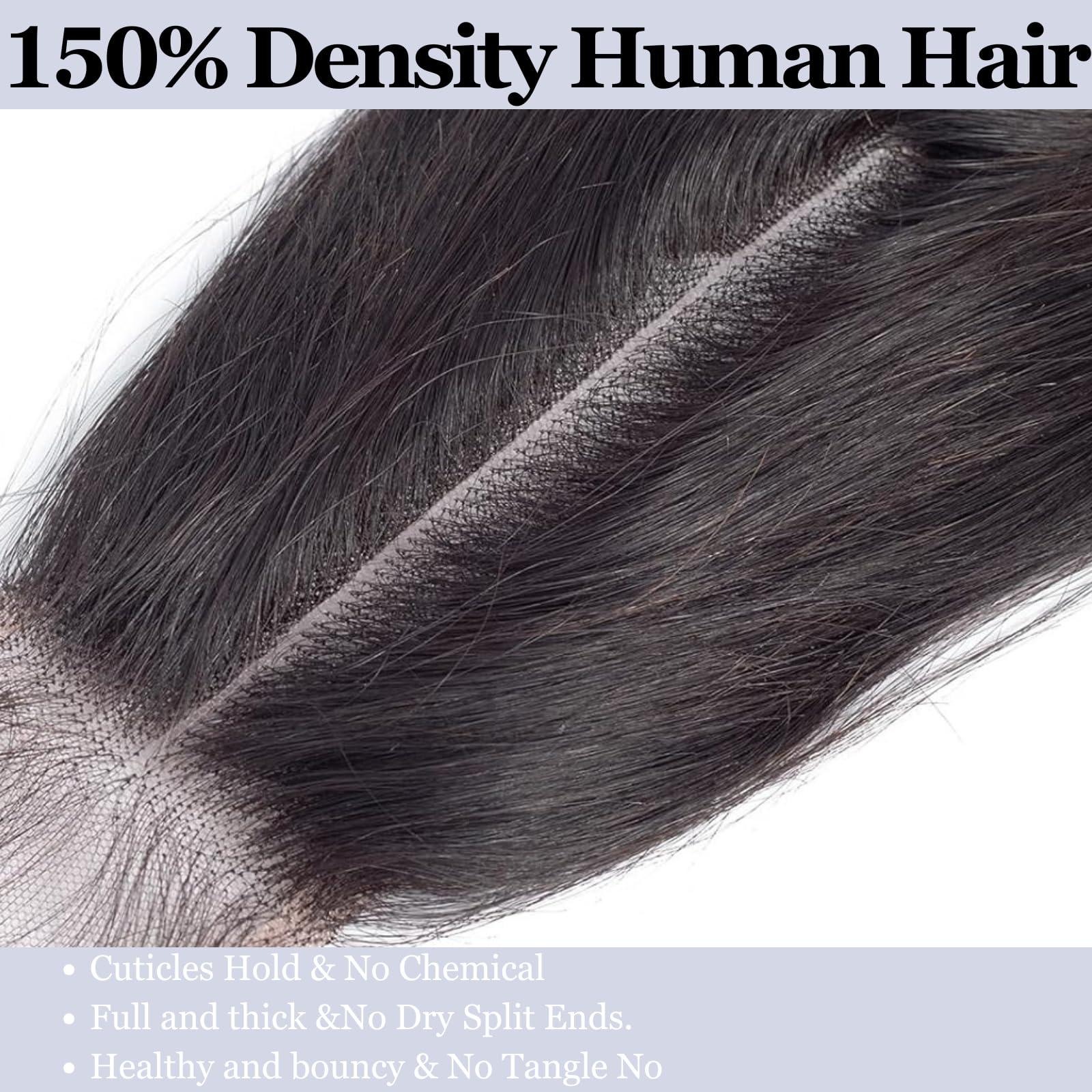 MOMOSHERO MOMOSHERO 2x6 HD Lace Closure Only 20 Inch Body Wave Human Hair, Pre Plucked Closure Sew In 2 by 6 Lace Closure Middle Part 100% Brazilian Virgin Human Hair Unprocessed 2x6 Kim K Closure Natural Black