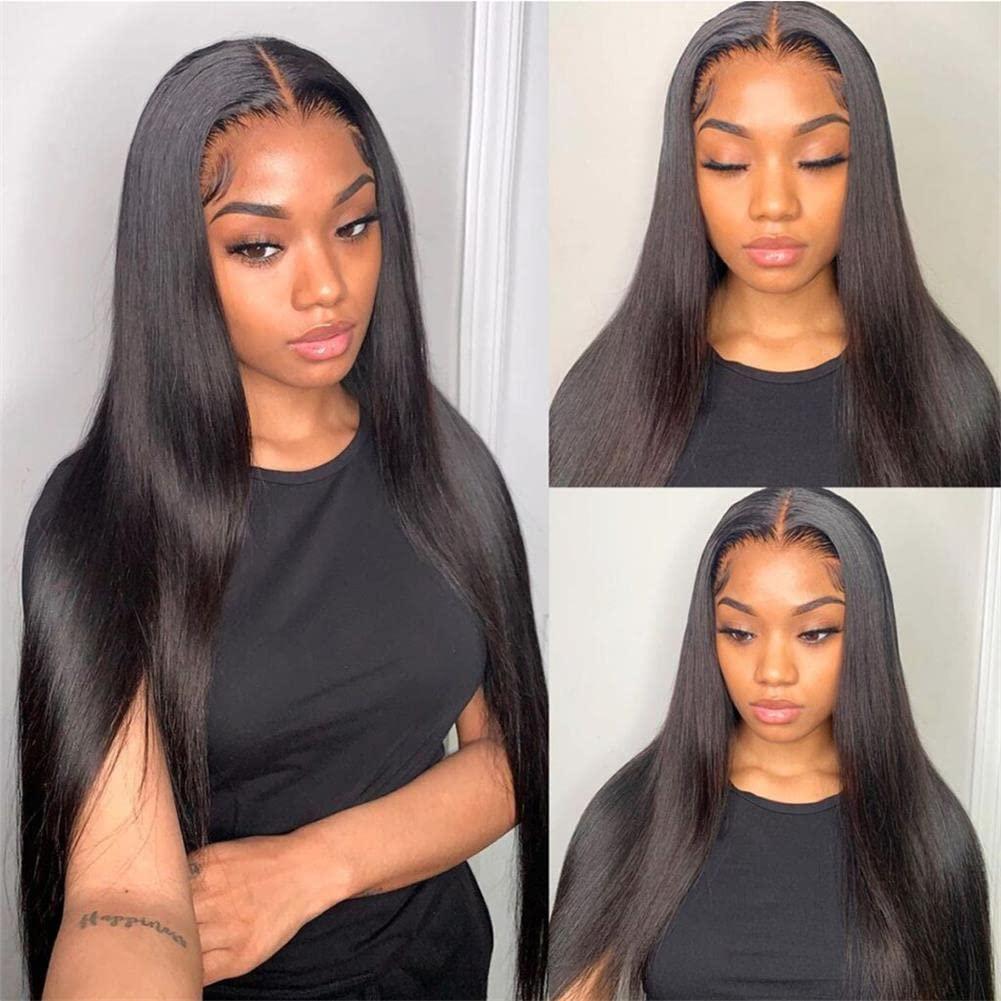 Ali Pearl Ali Pearl Straight 13x4 Lace Front Wigs Human Hair Pre Plucked For Black Women Brazilian Virgin Lace Wig Long Straight Glueless Lace Frontal Wigs 180% Density (16inch)