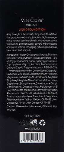 Miss Claire Miss Claire Prestige Liquid Foundation Natural Coverage, 21 Beige, 35 ml