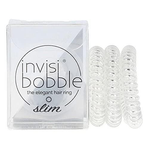 invisibobble invisibobble SLIM Traceless Spiral Hair Ties - Pack of 3, True Black - Strong Elastic Grip Coil Hair Accessories for Women - No Kink, Non Soaking - Gentle for Girls Teens and Thick Hair