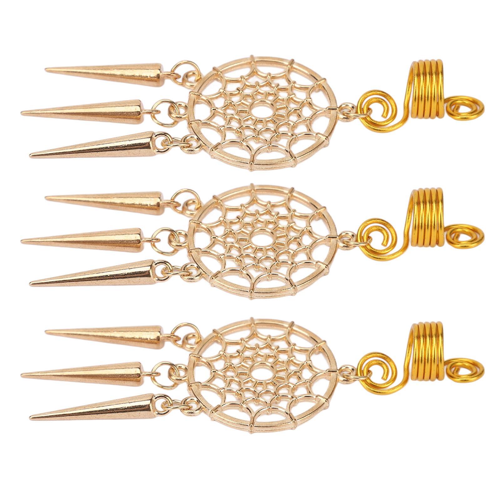 Srliya 10pcs Beard Dreadlock Unisex Accessories Beard Spring Tube Dreadlock for Wedding Daily Life Golden