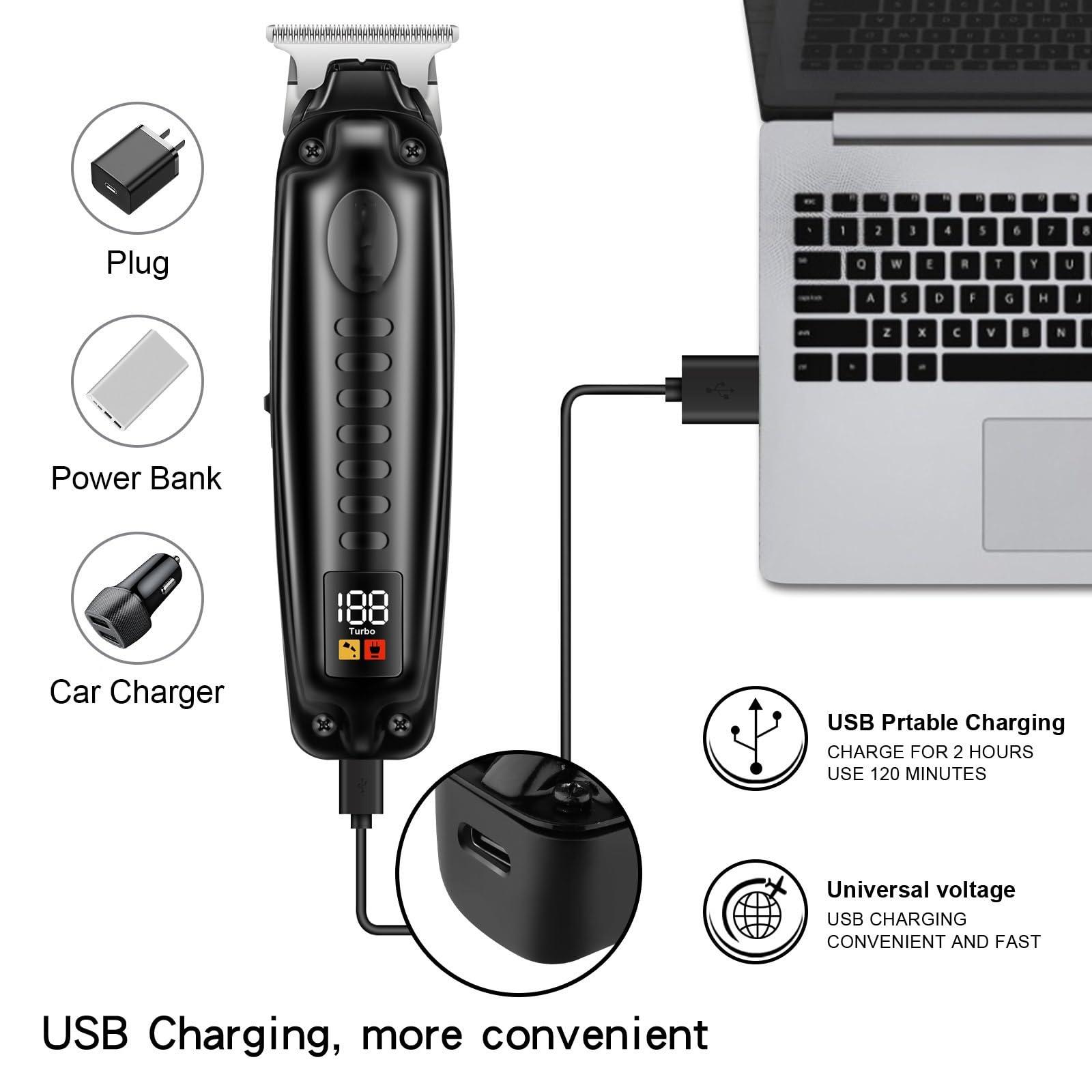 Generic Generic Hair Clippers Zero Gap Cutter Electric Hair Clipper Professional USB Rechargeable Men\'s Hair Cutting Machine