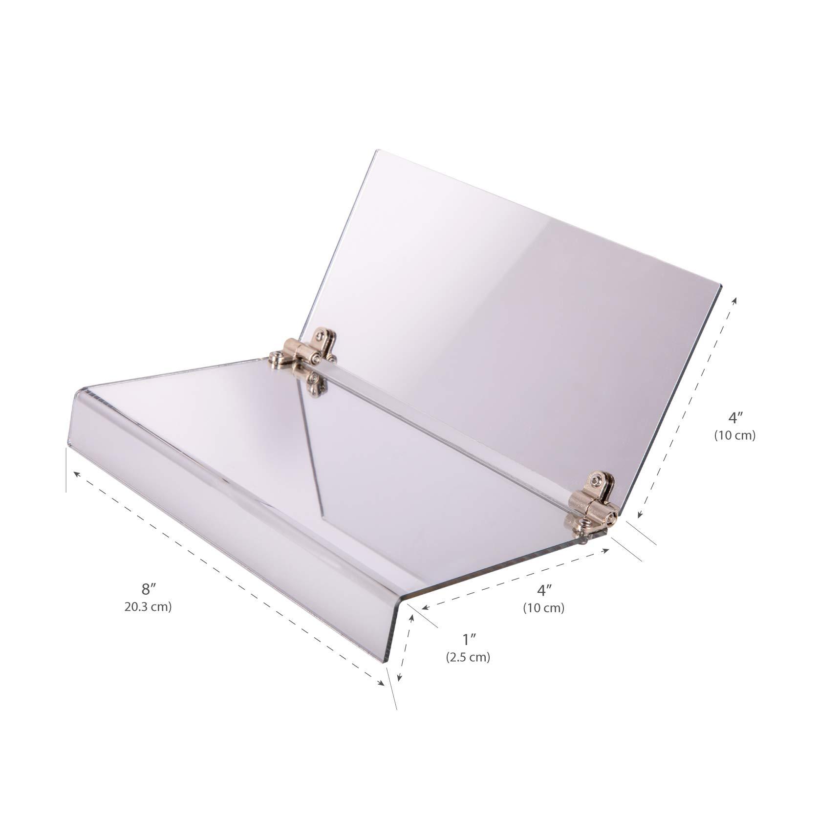 EARTHLITE EARTHLITE Adjustable Face Down Mirror - Supports Vitrectomy, Retinal Detachment & Macular Hole Recovery, Silver, Standard