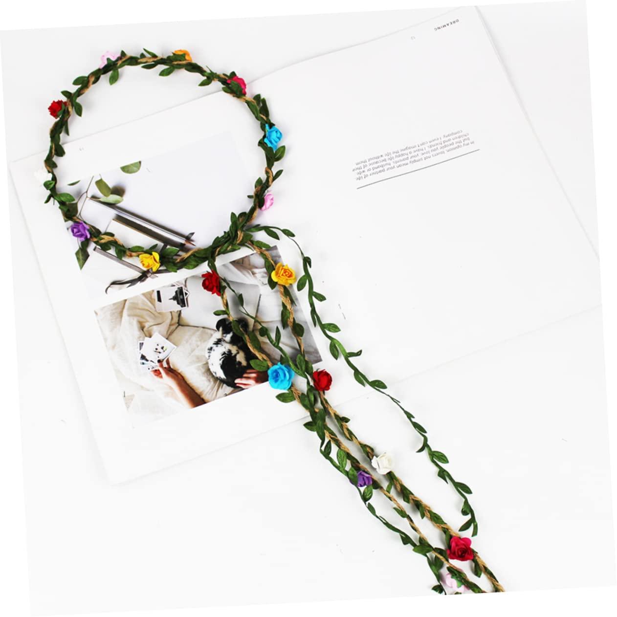 Beavorty Beavorty 8 Pcs Rose Flower Headband Headbands for Women Flower Crown for Girls Flower Girl Headpiece Flower Girl Crown Flower Crowns for Women Flower Wreath Headband