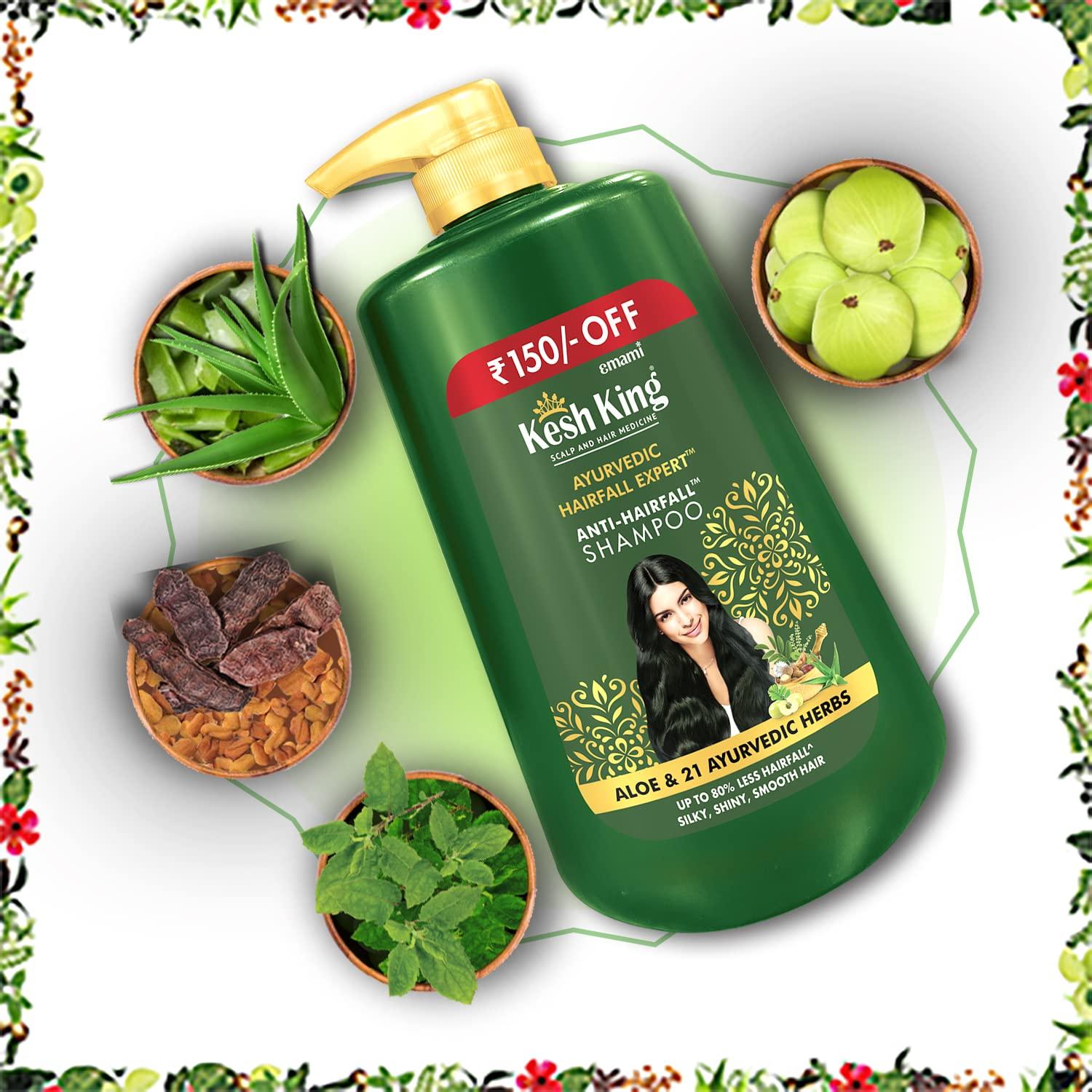 KESH KING KESH KING Anti Hairfall Shampoo | with 21 Ayurvedic Herbs & Aloe Vera | Provides Healthy Nourished Scalp | for Shiny & Smooth Hairs | 33.81. Fl Oz/1000ml