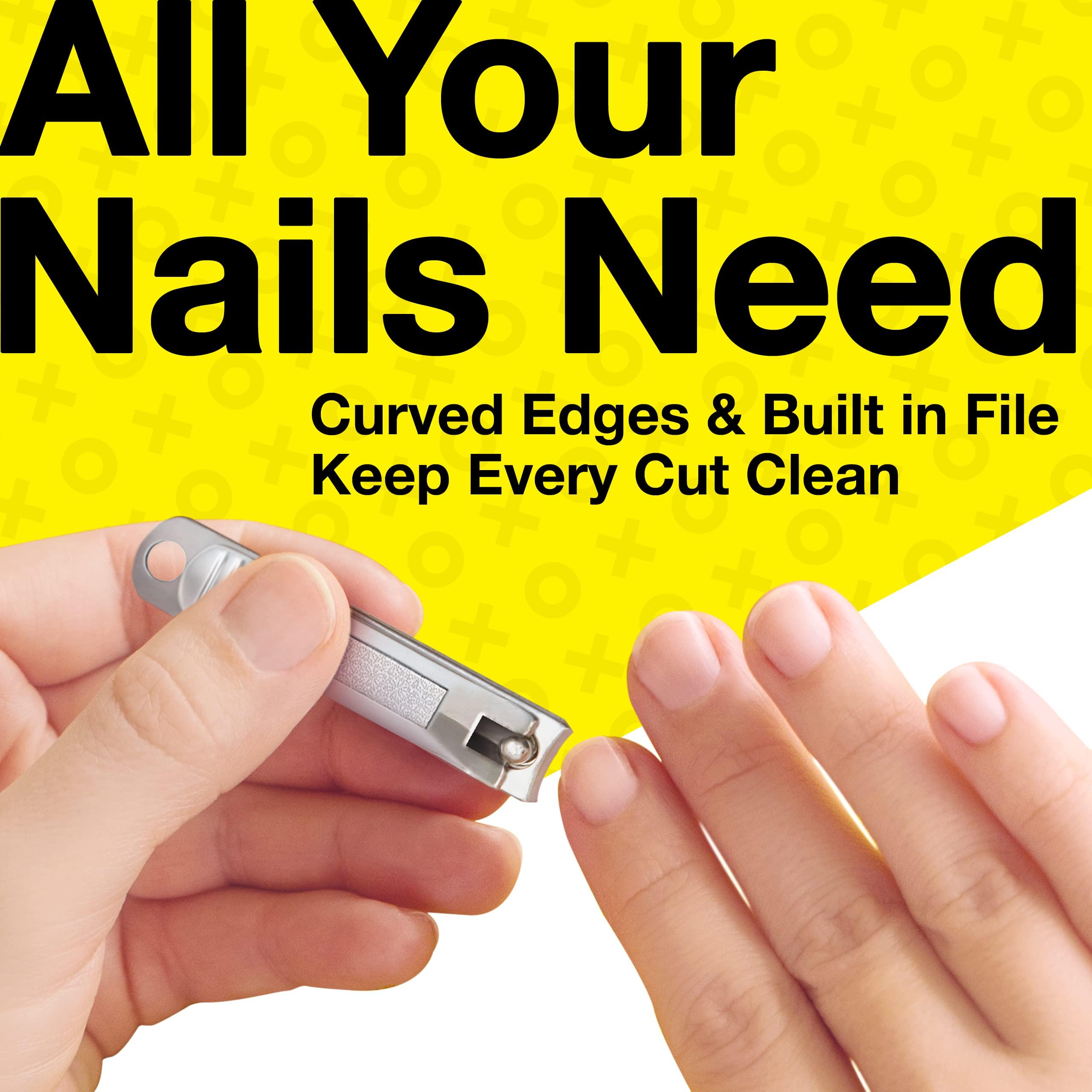 Harperton Nail Clippers Set - Ultra Sharp, Sturdy, Stainless Steel Fingernail & Toenail Clipper Cutters with Nail File - Silver