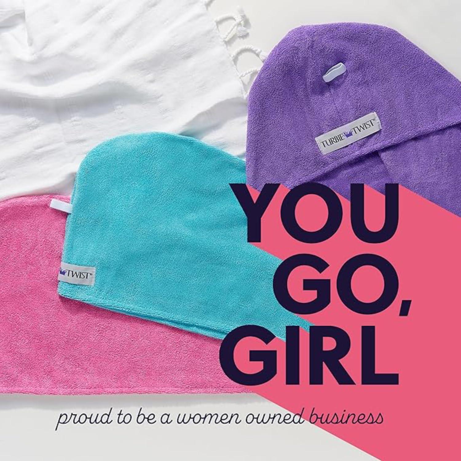 Turbie Twist Turbie Twist 2-Pack Extra Long Microfiber Hair Towel for Beauty, Travel, Gifting - Wrap Turban for Long & Thick Hair - Premium Personal Care - White & White