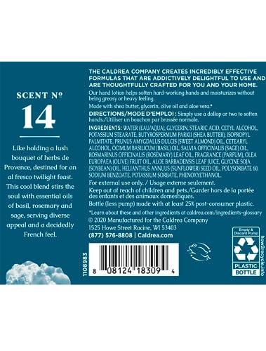 Caldrea Caldrea Hand Lotion, For Dry Hands, Made with Shea Butter, Aloe Vera, and Glycerin and Other Thoughtfully Chosen Ingredients, Basil Blue Sage Scent, 10.8 oz