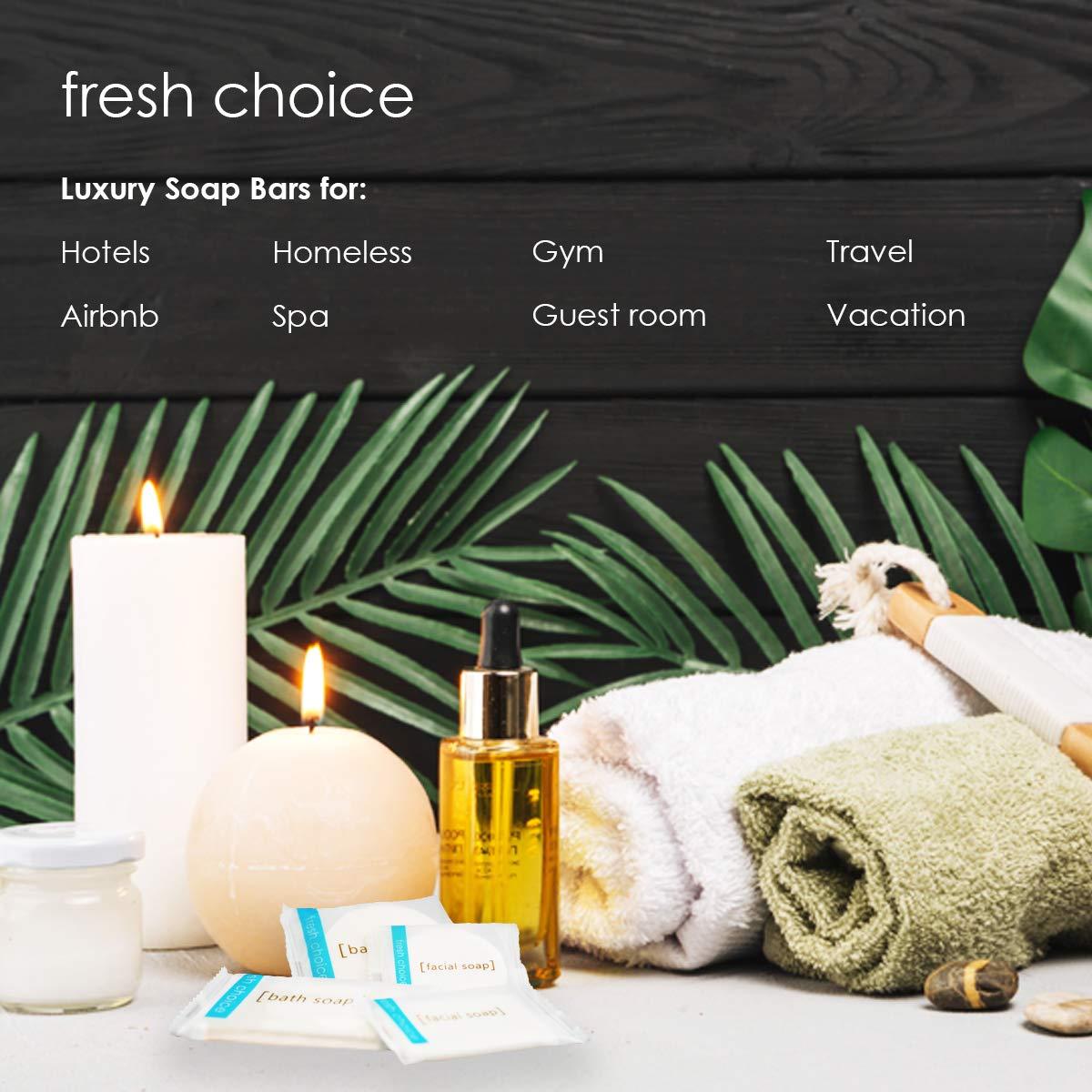Fresh Choice Fresh Choice |0.85 OZ|50Pack| Bulk Hotel Soap|Individually Wrapped Travel Bars|Mini Trial size Toiletries| Motel Guest Bathroom Vacation Rentals Hospitality