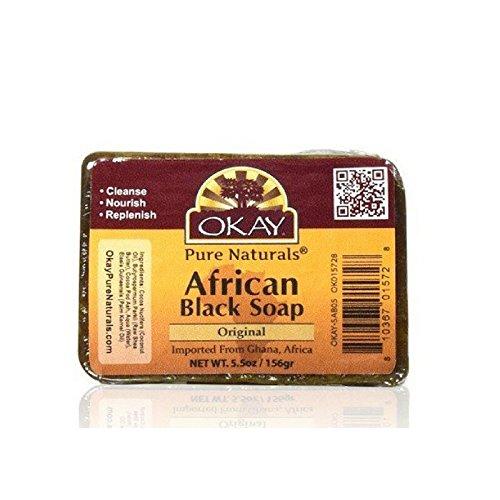 Okay Okay African Black Soap, Original, 5.5 oz (Pack of 8)