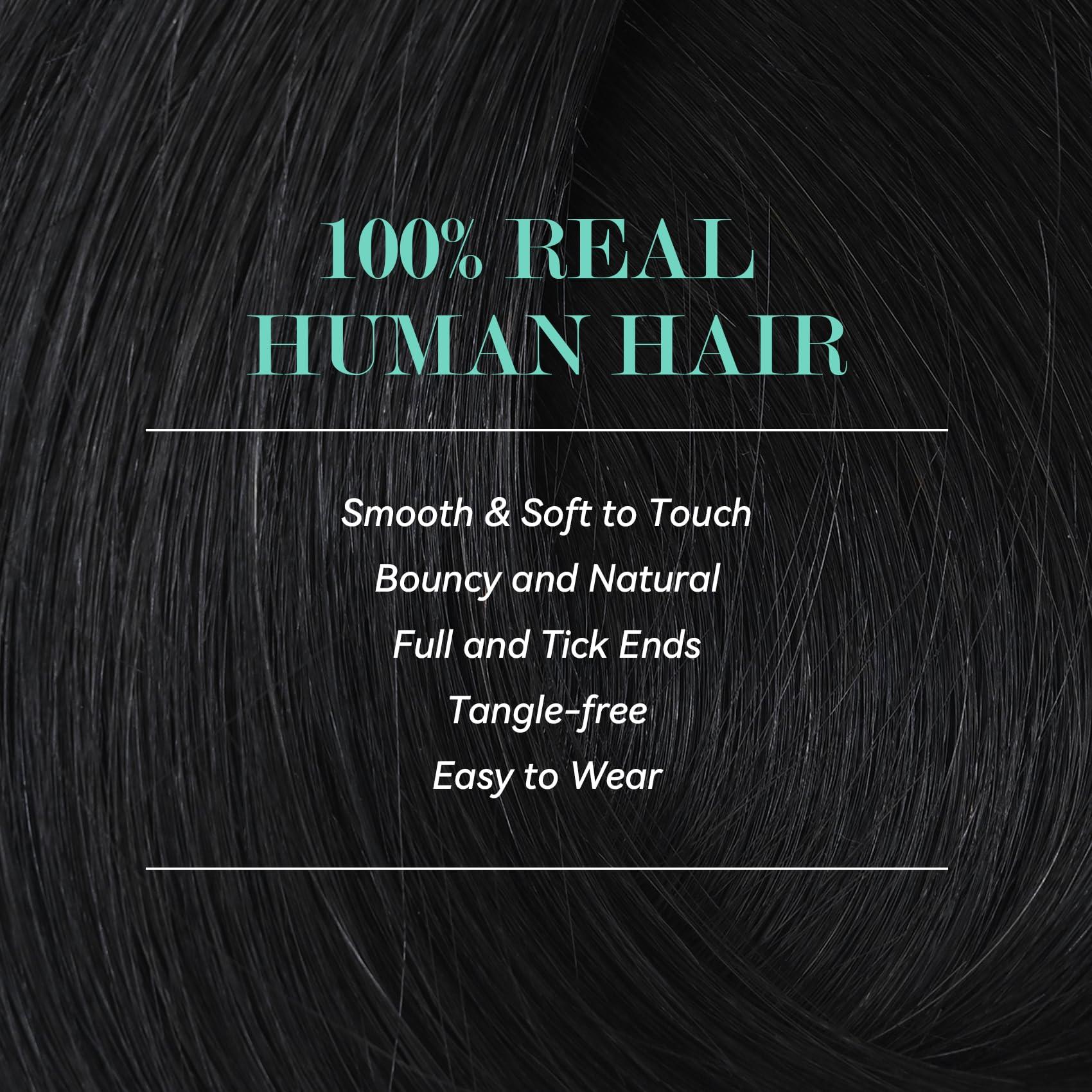 Ukira Ukira Black Hair Extensions Real Human Hair, 22 Inch 70g 7pcs Natural Black human hair clip in extensions, Soft Straight Remy Human Hair Extensons Clip in Hair Extensions Black Women