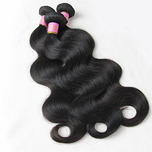 Lady Focus Pre Plucked 360 Lace Frontal With Bundles 8A Unprocessed Brazilian Virgin Human Hair Body Wave Lace Frontal Closure With Baby Hair Natural Hair 20 22 24 With 14
