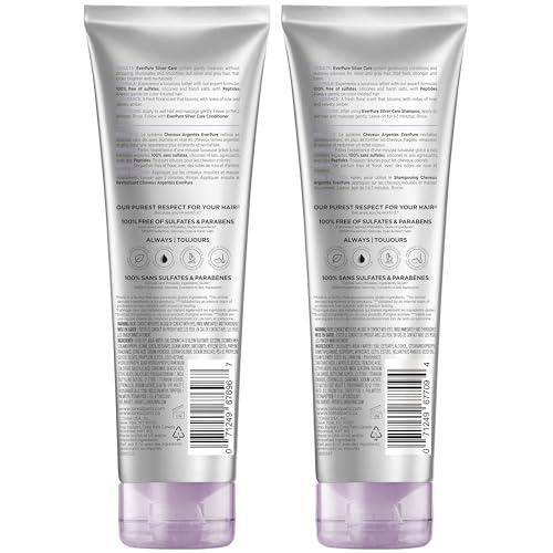 L'Oral Paris L'Oreal Paris EverPure Silver Care Sulfate Free Shampoo and Conditioner Set, Nourishing Vegan Formula with Peptides for Brightening Gray Hair, 1 Kit