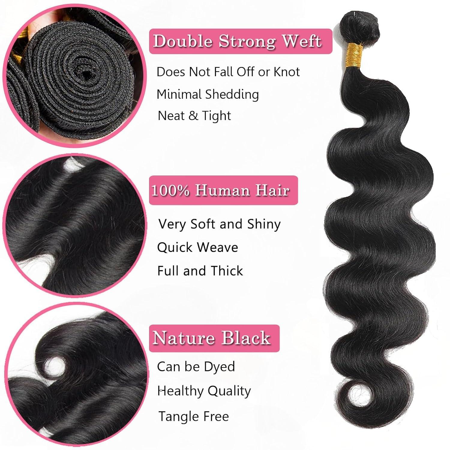SINGLE BEST SINGLE BEST Brazilian Hair Bundles 10A Grade Unprocessed Human Hair Bundle 26 Inch Long Body Wave Bundle Human Hair Extensions 1 Bundle